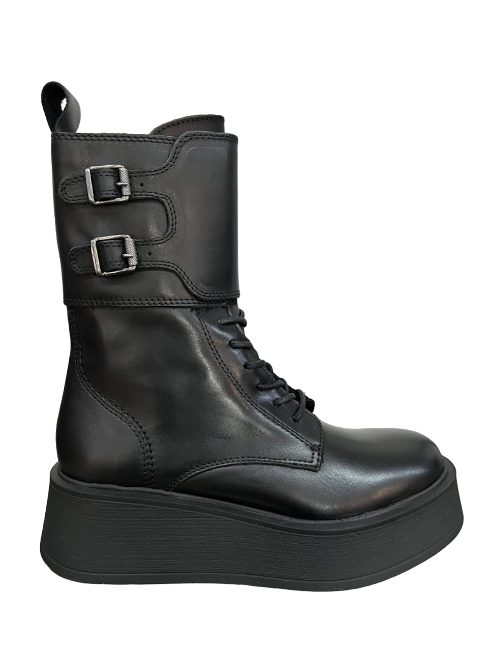 FRANCESCO BRUNELLI anfibio donna pelle nero BZ4743 100% pelle