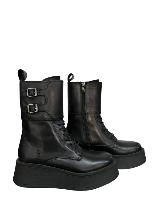FRANCESCO BRUNELLI anfibio donna pelle nero BZ4743 100% pelle