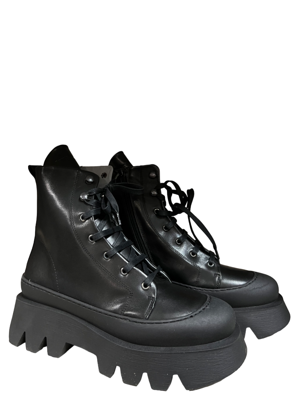 PATRIZIA BONFANTI stivale donna basso nero ANNE NIAGARA 100% pelle MADE IN ITALY