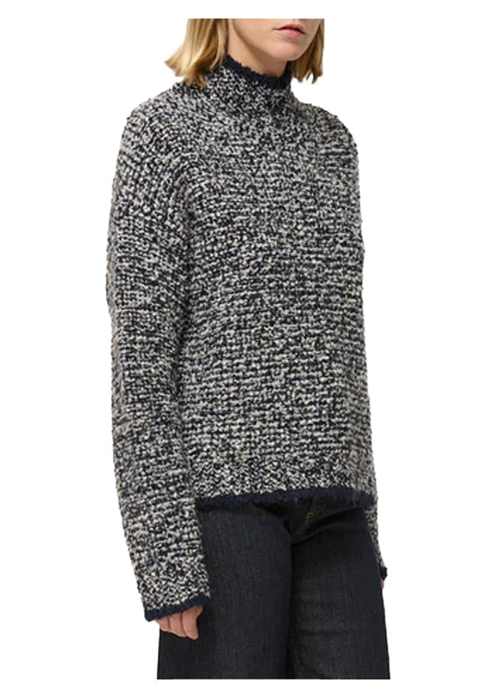HUMILITY 1949 maglia donna melange blu/bianco CIAD MADE IN ITALY