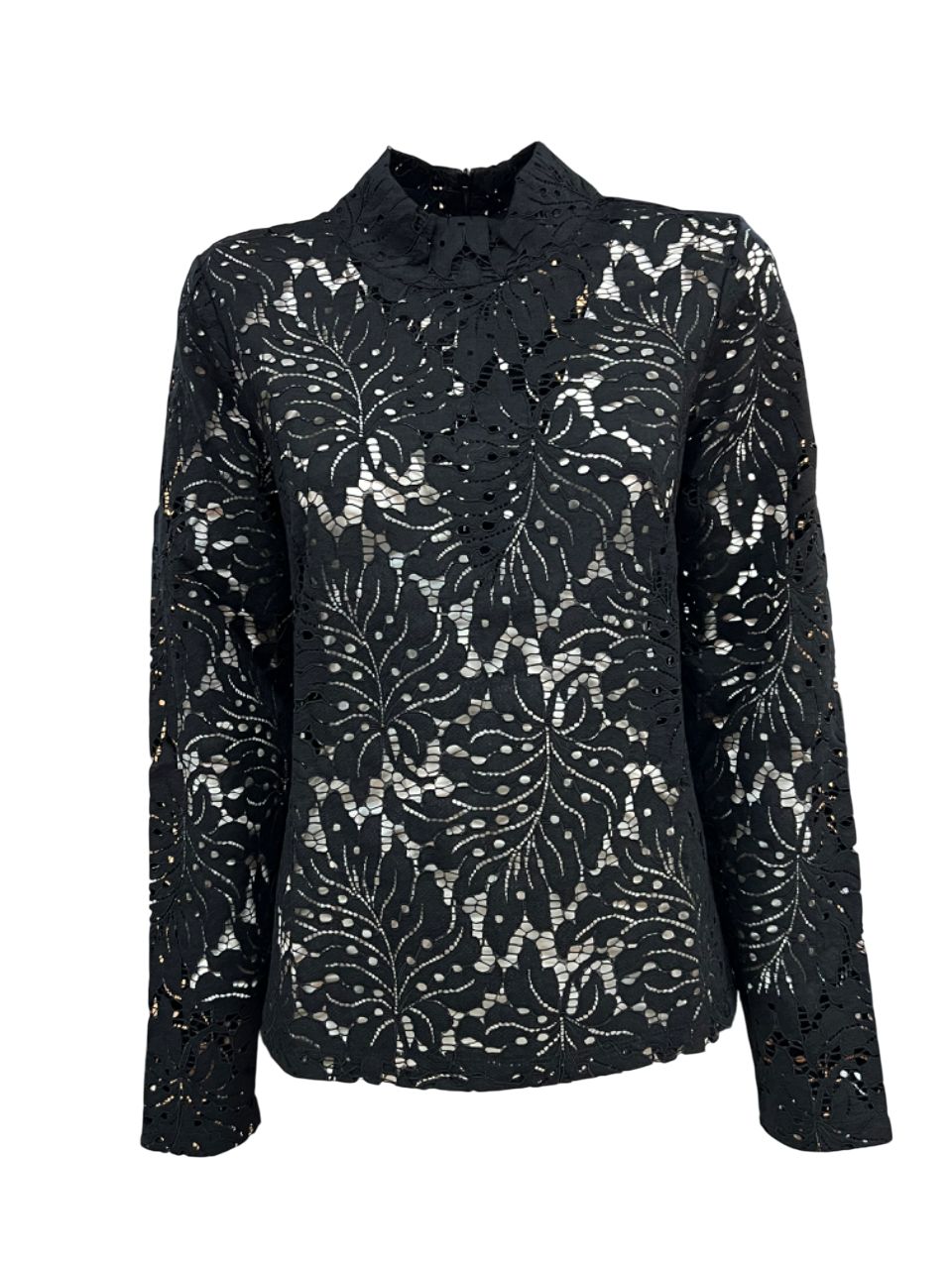 LA FEE MARABOUTEE blusa donna pizzo nero ZOVOLA 48% poliammide 45% cotone 7% elastan