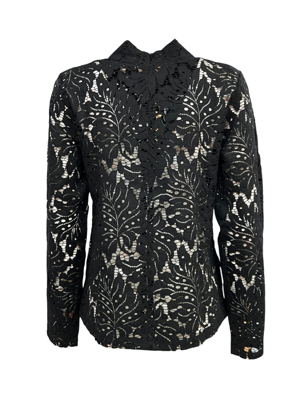 LA FEE MARABOUTEE blusa donna pizzo nero ZOVOLA 48% poliammide 45% cotone 7% elastan