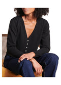 LA FEE MARABOUTEE cardigan donna bianco/azzurro TELLA misto lana MADE IN ITALY