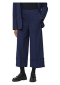 HUMILITY pantalone donna punto milano cropped blu SOPHIO MADE IN ITALY
