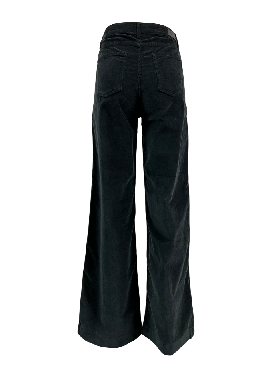 J-CUBE jeans donna palazzo velluto liscio nero MILA MADE IN ITALY
