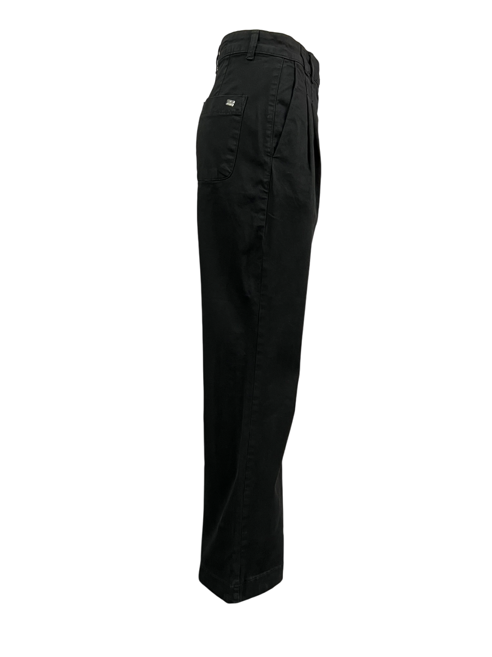 J-CUBE pantalone donna cotone pesante nero palazzo NARCISO GABARDINA MADE IN ITALY