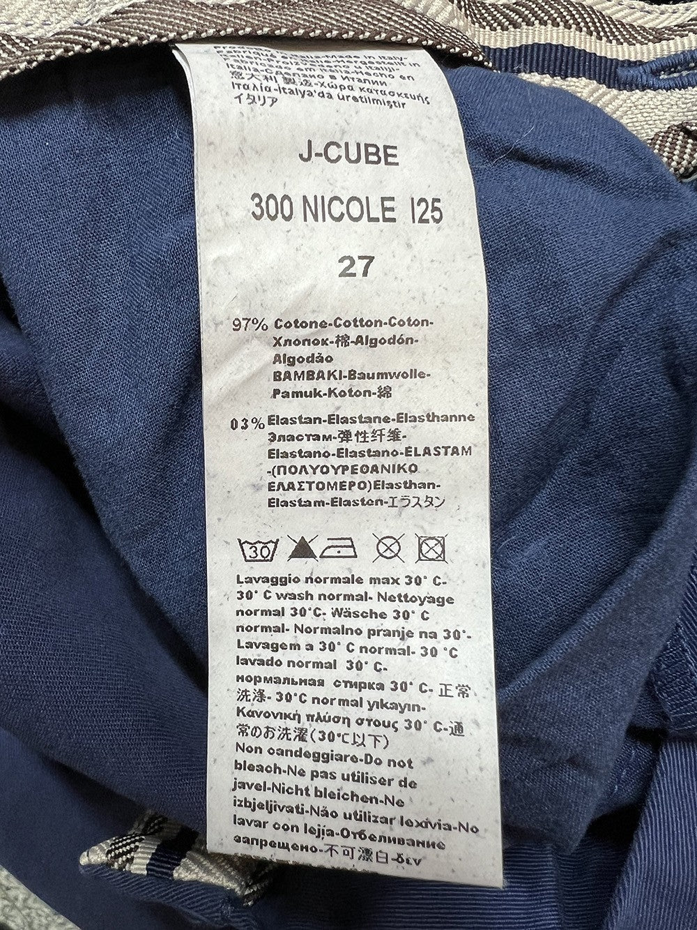 J-CUBE pantalone donna cotone invernale flare NICOLE GABARDINA MADE IN ITALY