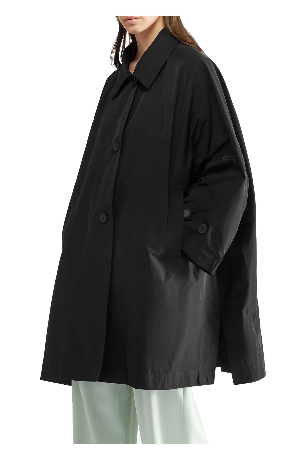 LIVIANA CONTI spolverino donna nero over F5SW34 100% poliestere