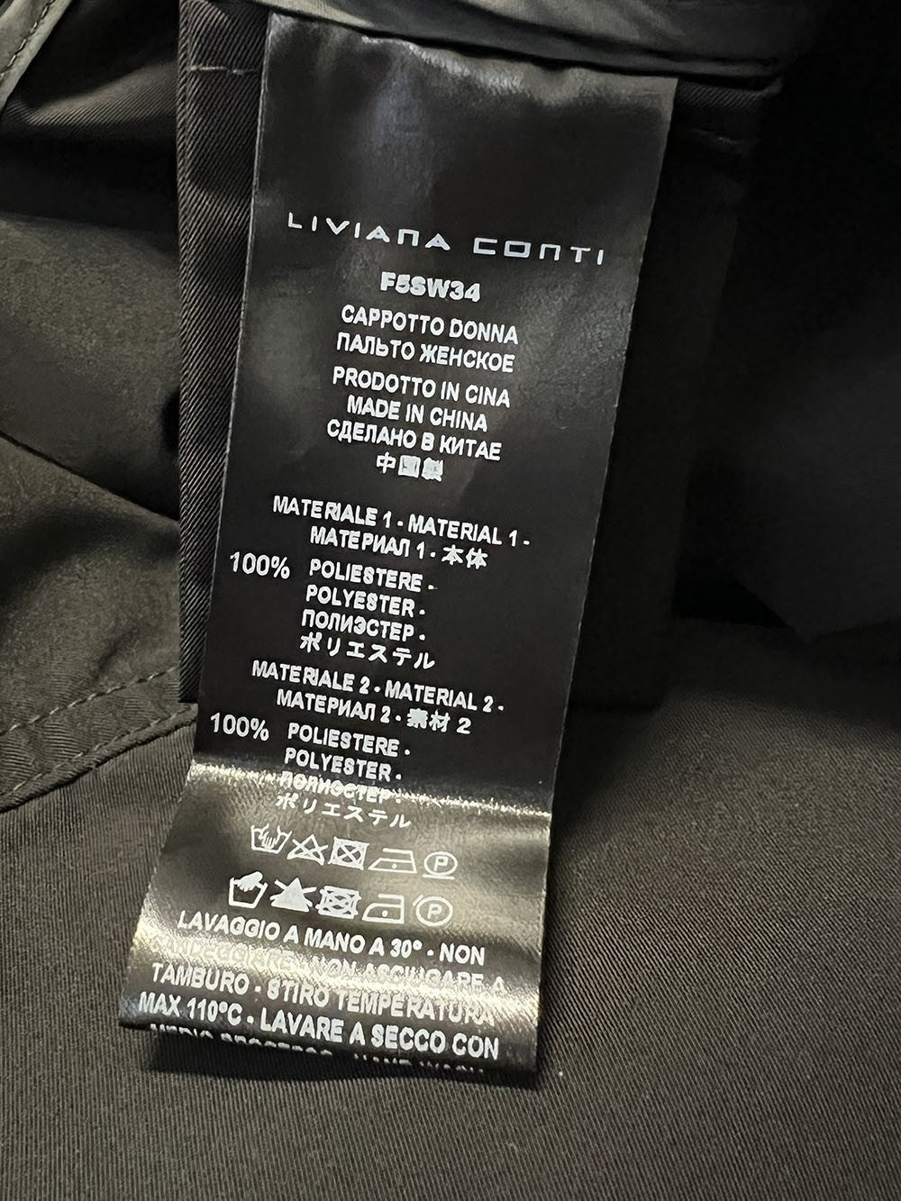 LIVIANA CONTI spolverino donna nero over F5SW34 100% poliestere