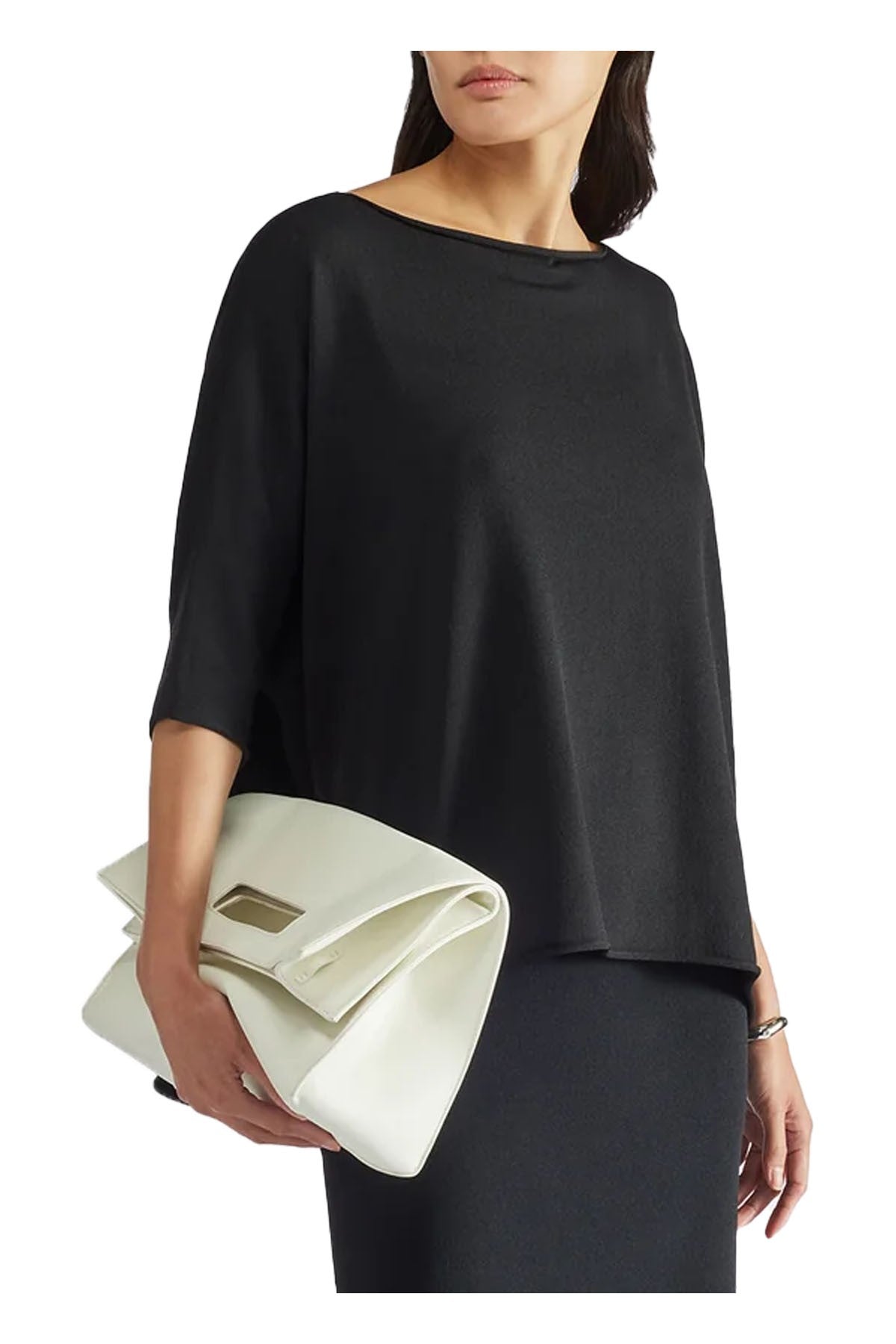 LIVIANA CONTI maglia donna over nero F5SA60 MADE IN ITALY