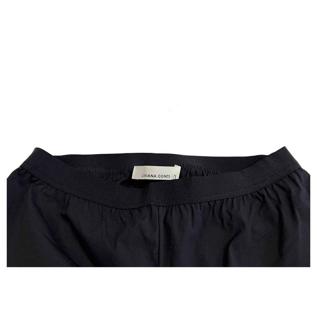 LIVIANA CONTI pantalone donna nero leggins cotone leggero F3SK81 MADE IN ITALY