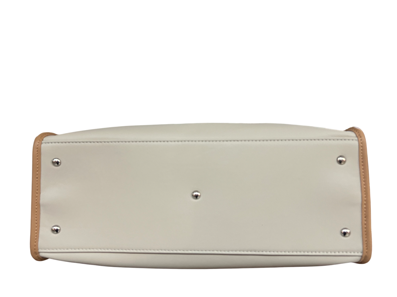 RIPANI borsa donna bicolore perla/nocciola con logo in contrasto E621LL ALDA 100% pelle MADE IN ITALY