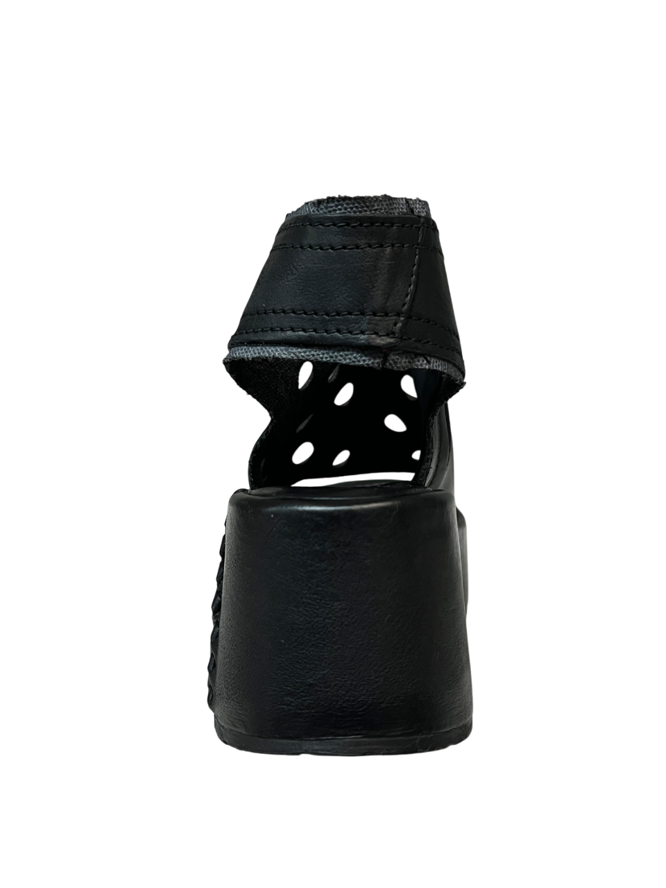 A.S. 98 scarpa donna con buchi nera/smoke aperta in punta e al tallone  B99006 100% pelle