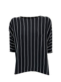 LIVIANA CONTI maglia over righe Y69A3 nero/bianco L5SA57 WILMA MADE IN ITALY
