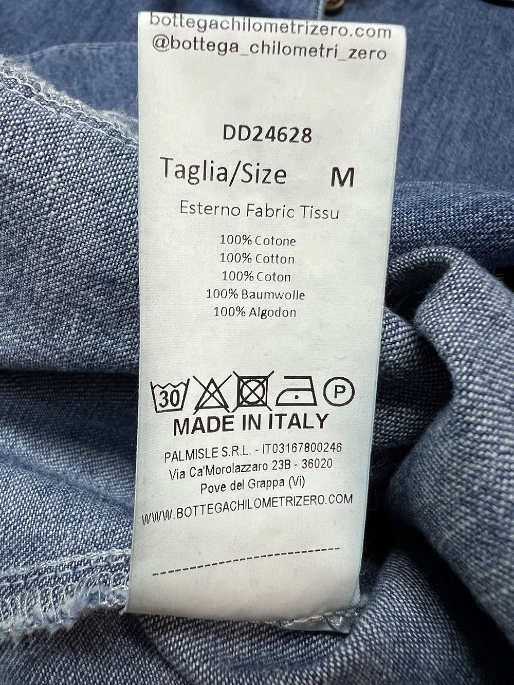 4.10 by BottegaChilometriZero giacca chambray leggero sfoderata colore jeans chiaro DD24628 RANGER MADE IN ITALY
