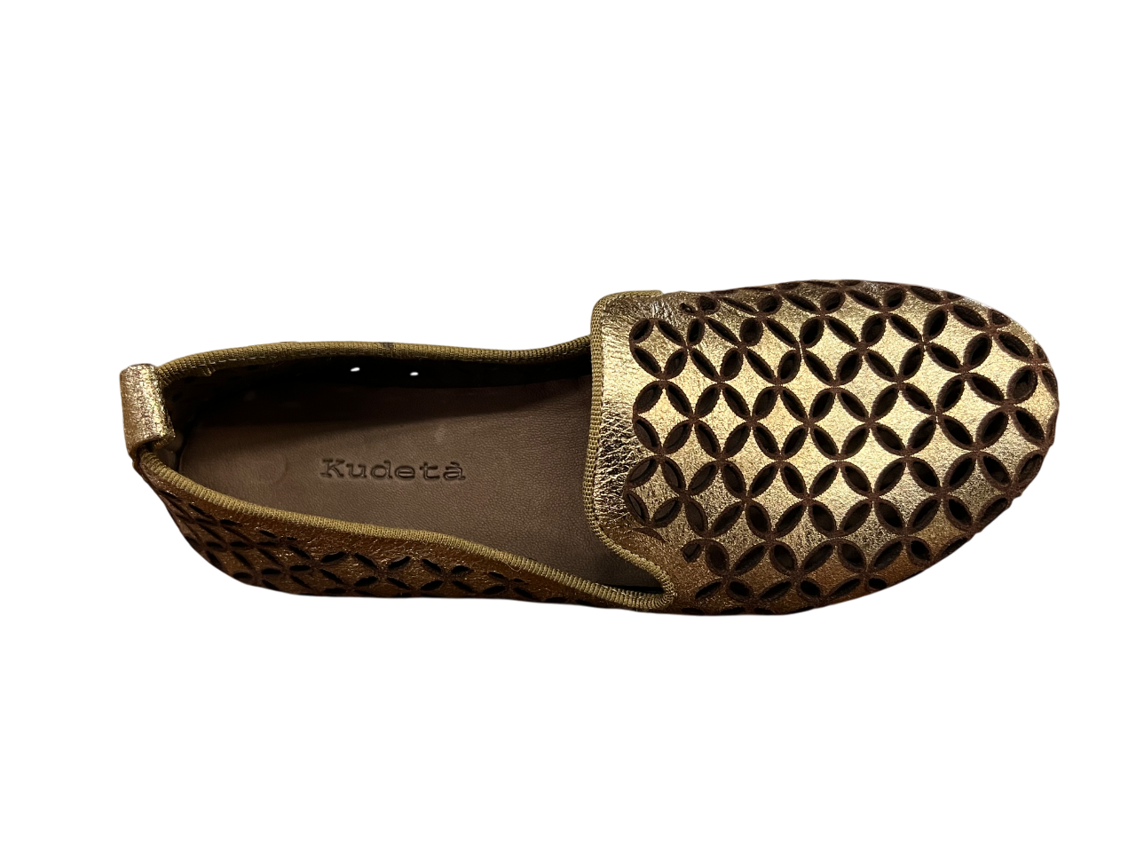 KUDETA’ scarpa donna traforata laminata oro 314102 LAME’ MADE IN ITALY