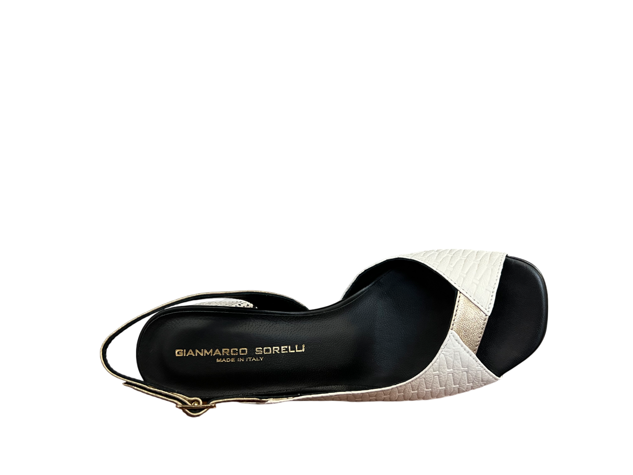 GIANMARCO SORELLI sandalo multimateriale burro/oro 3007/ROMY MADE IN ITALY