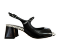 GIANMARCO SORELLI sandalo pelle nero con cinturino 3009/ROMY MADE IN ITALY
