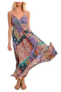 MOLLY BRACKEN abito donna con spalline fantasia multicolor Z663ADE 100% viscosa