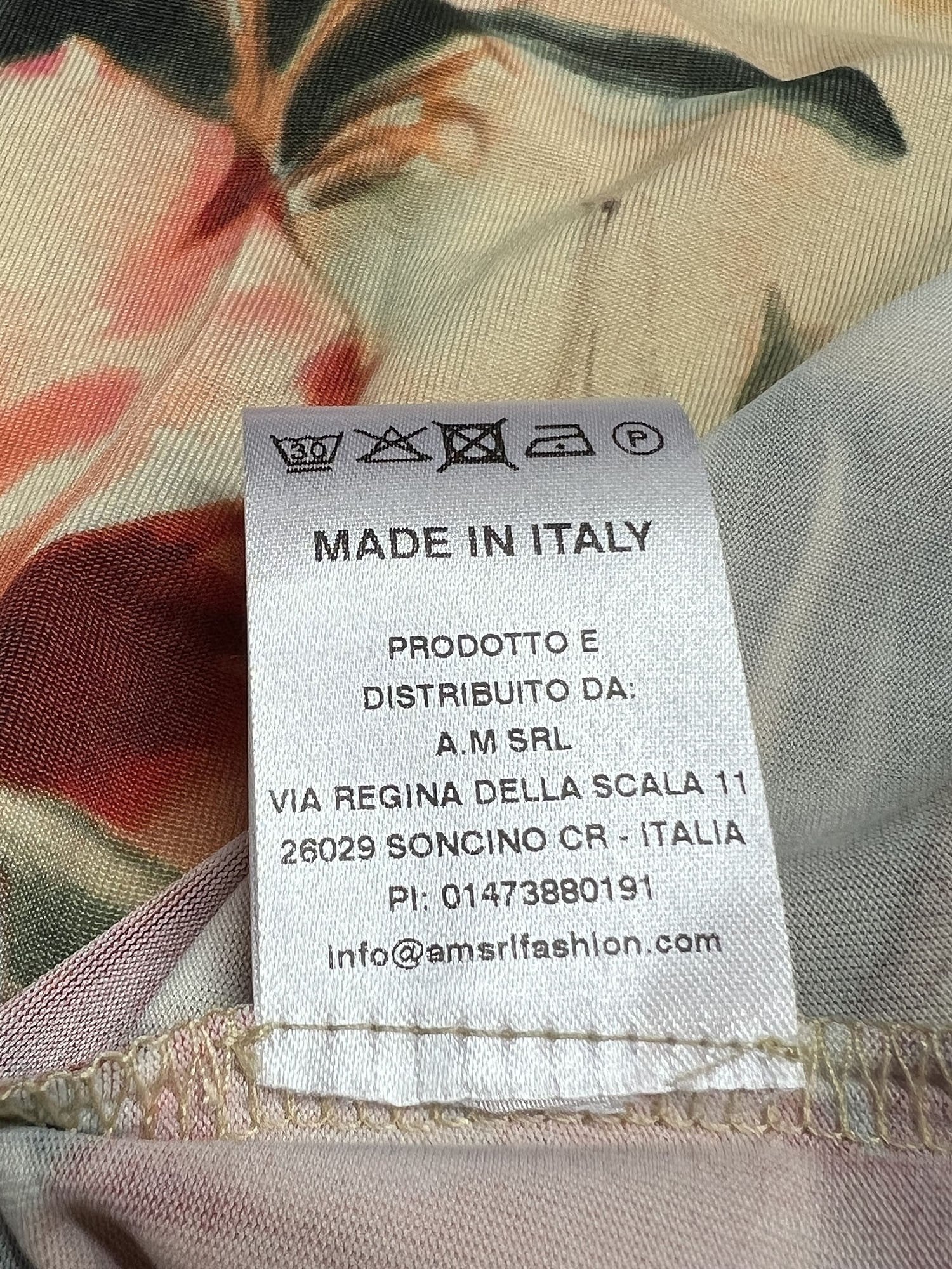 THE ABITO MILANO abito jersey viscosa stampa floreale beige multicolor AB16JS FLOWER MADE IN ITALY
