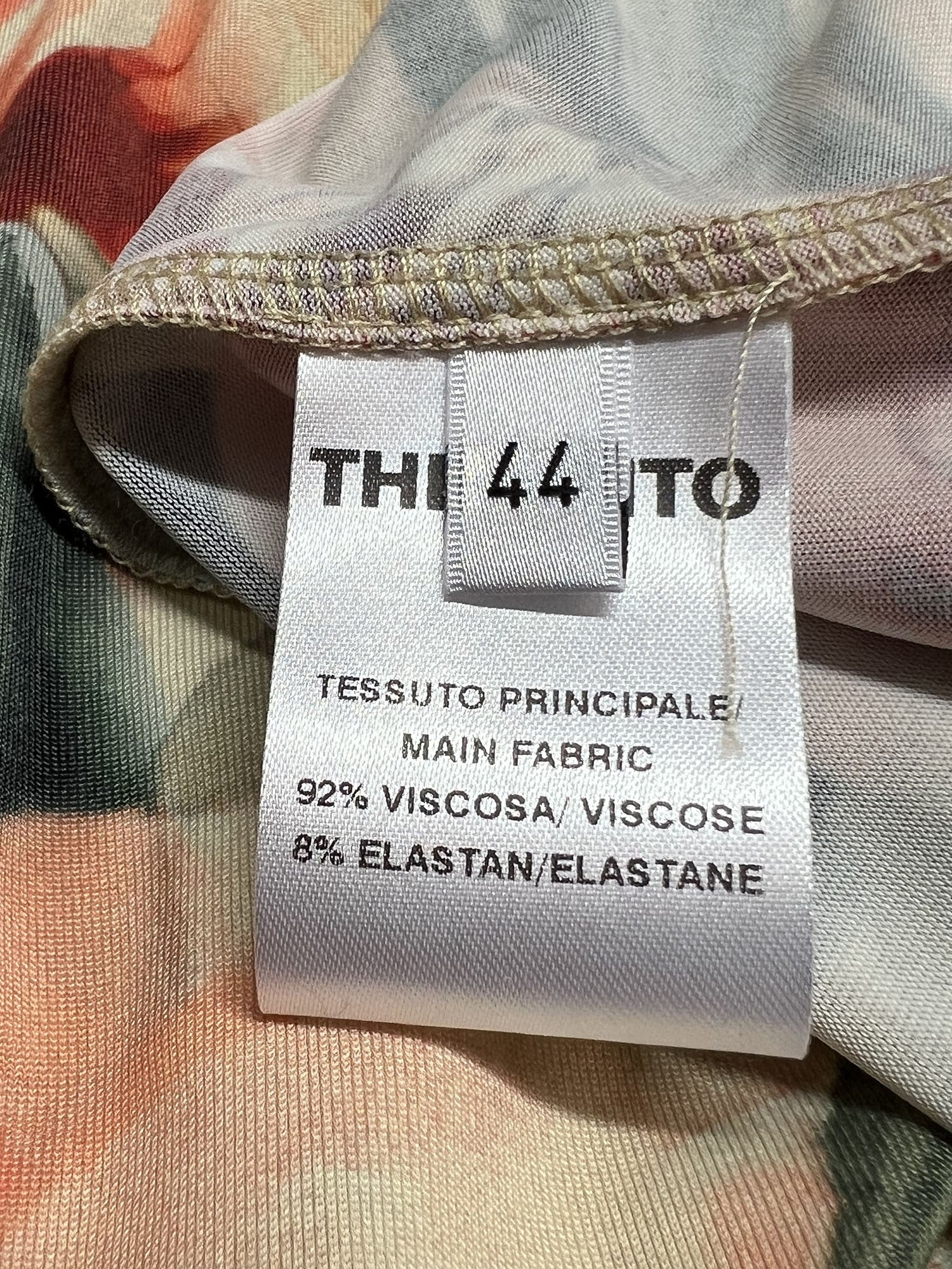 THE ABITO MILANO abito jersey viscosa stampa floreale beige multicolor AB16JS FLOWER MADE IN ITALY