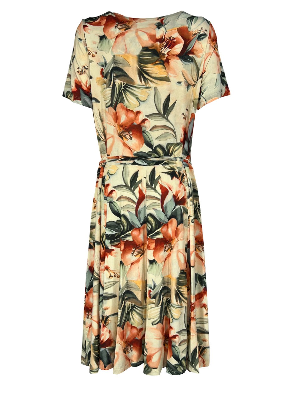 THE ABITO MILANO abito jersey viscosa stampa floreale beige multicolor AB16JS FLOWER MADE IN ITALY