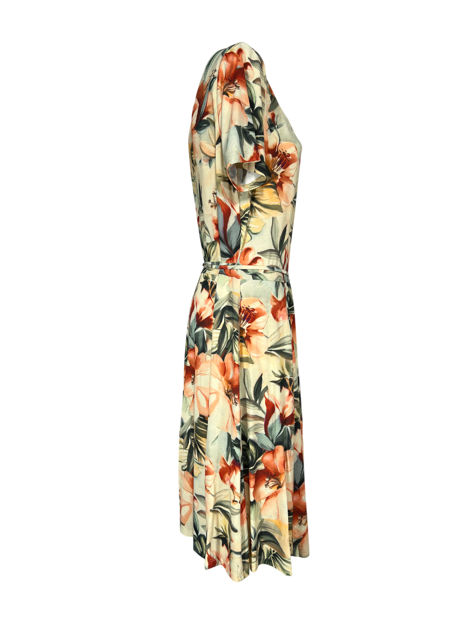 THE ABITO MILANO abito jersey viscosa stampa floreale beige multicolor AB16JS FLOWER MADE IN ITALY