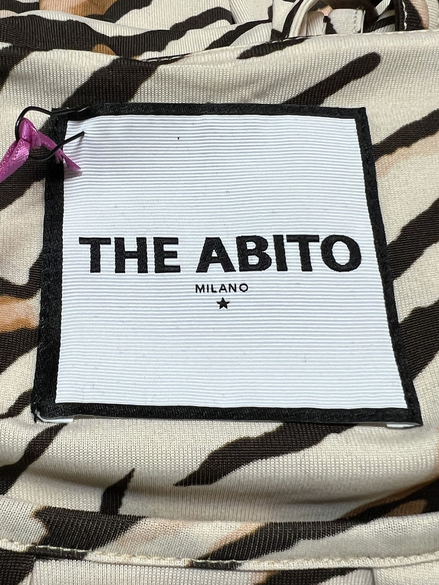 THE ABITO MILANO abito donna jersey viscosa beige/marrone AB16JS ANIMALIER MADE IN ITALY