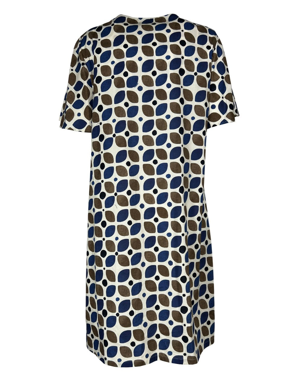 THE ABITO MILANO abito donna cotone stampa macro beige/blu AB79PS MACRO MADE IN ITALY