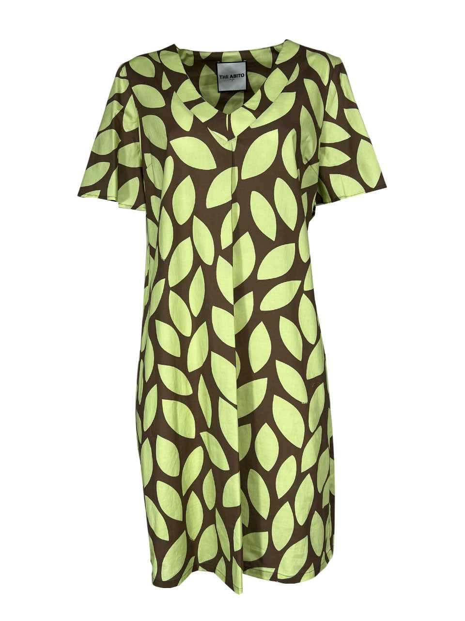 THE ABITO MILANO abito cotone stampa petali fango/lime AB79PS PETALS MADE IN ITALY