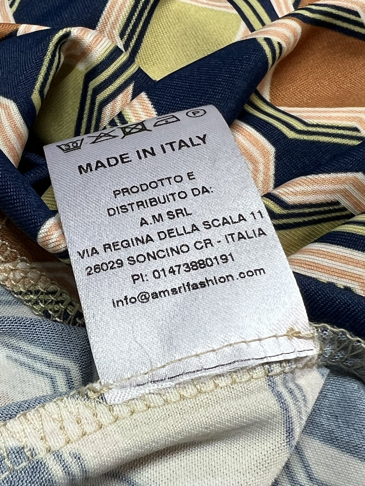 THE ABITO MILANO abito jersey viscosa stampa rombi blu/coccio/lime AB12JS RHOMB MADE IN ITALY