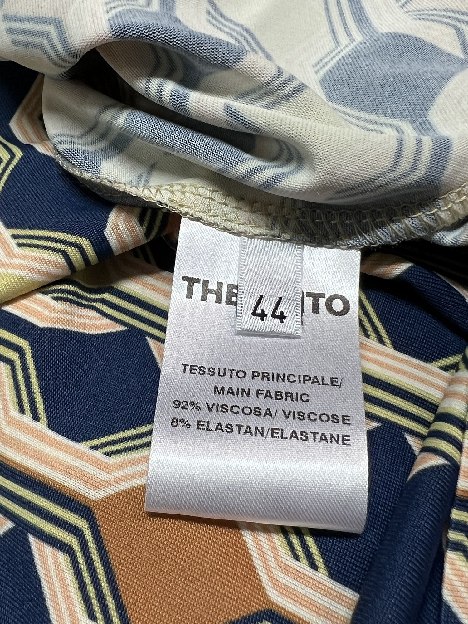 THE ABITO MILANO abito jersey viscosa stampa rombi blu/coccio/lime AB12JS RHOMB MADE IN ITALY