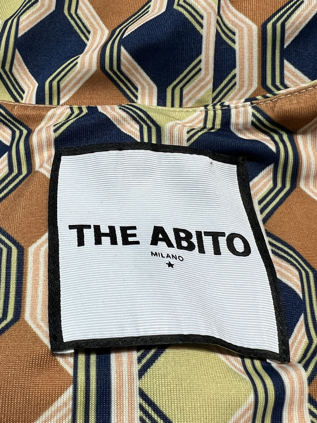 THE ABITO MILANO abito jersey viscosa stampa rombi blu/coccio/lime AB12JS RHOMB MADE IN ITALY