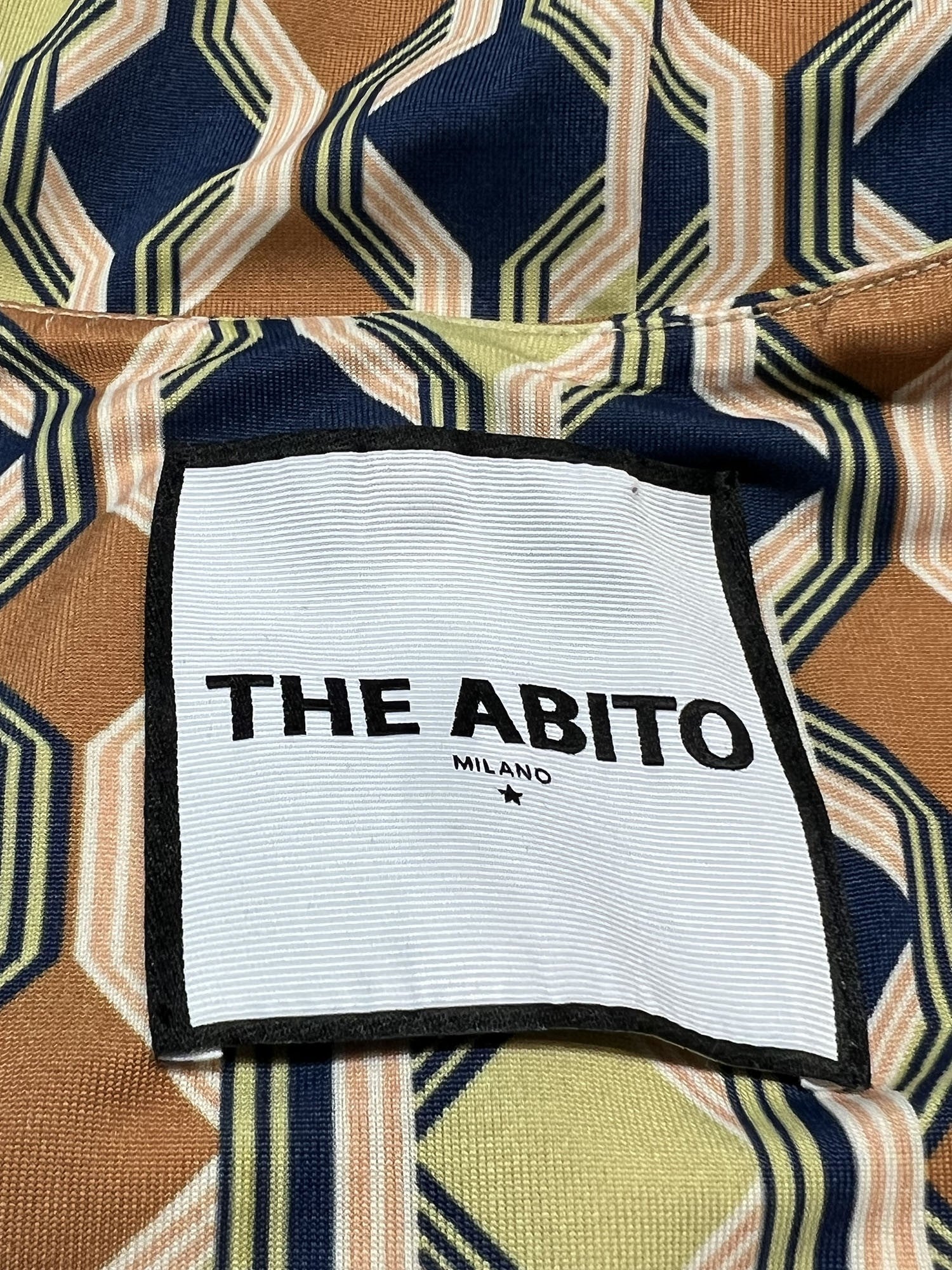 THE ABITO MILANO abito jersey viscosa stampa rombi blu/coccio/lime AB12JS RHOMB MADE IN ITALY