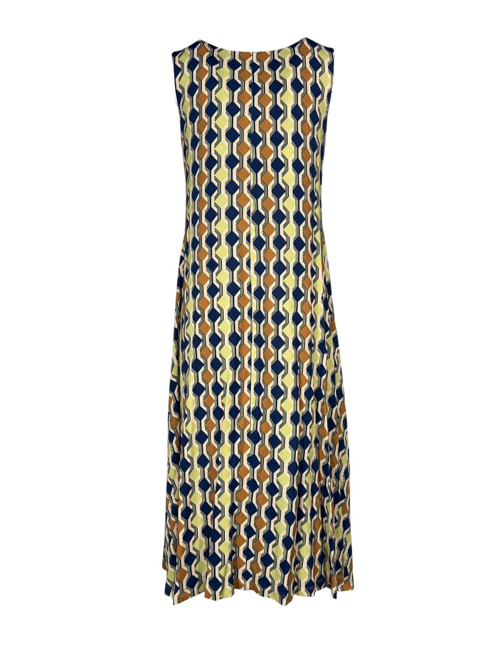 THE ABITO MILANO abito jersey viscosa stampa rombi blu/coccio/lime AB12JS RHOMB MADE IN ITALY