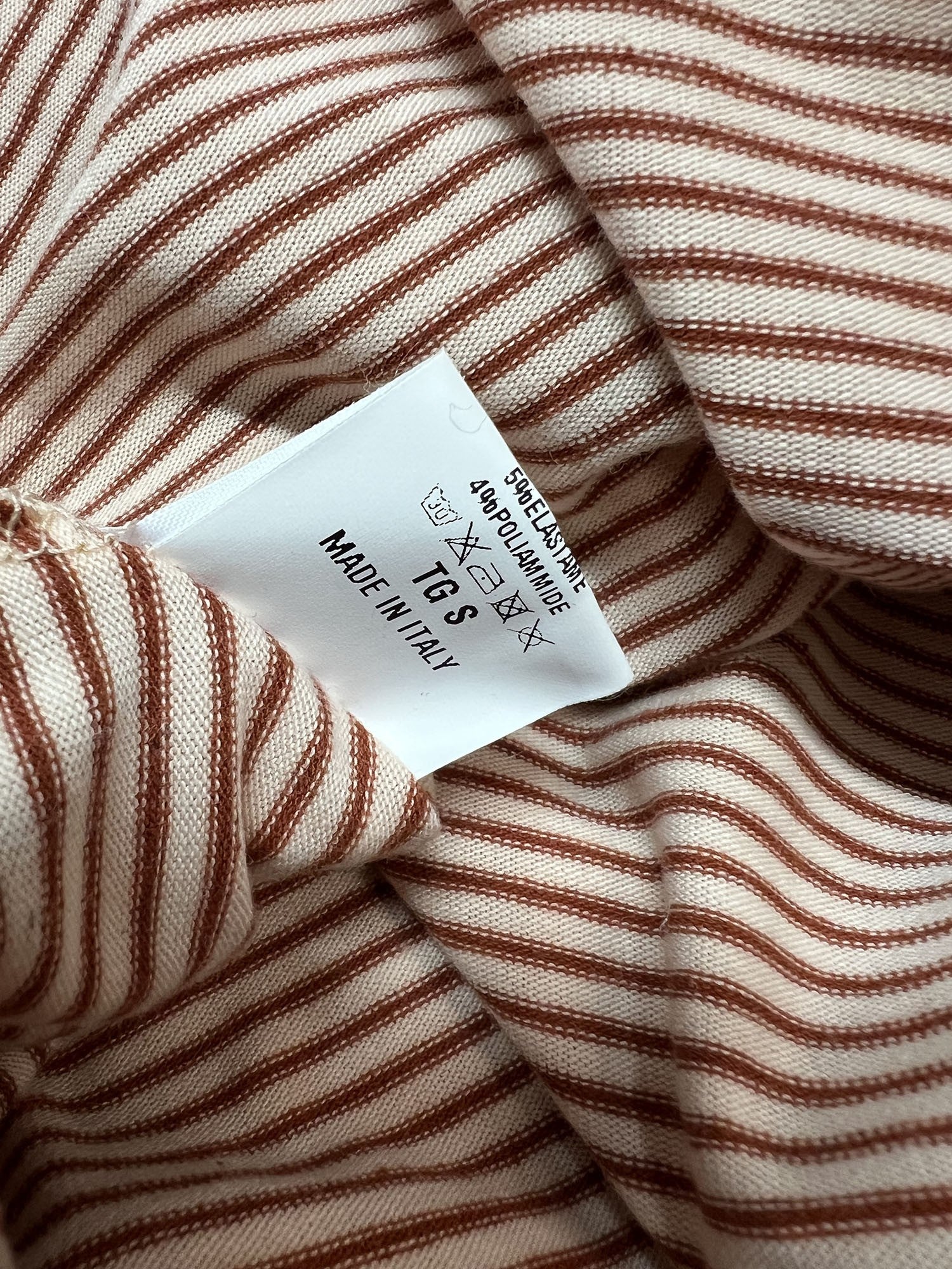 ORIMUSI t-shirt donna svasata righe piccole CAMELIA MADE IN ITALY
