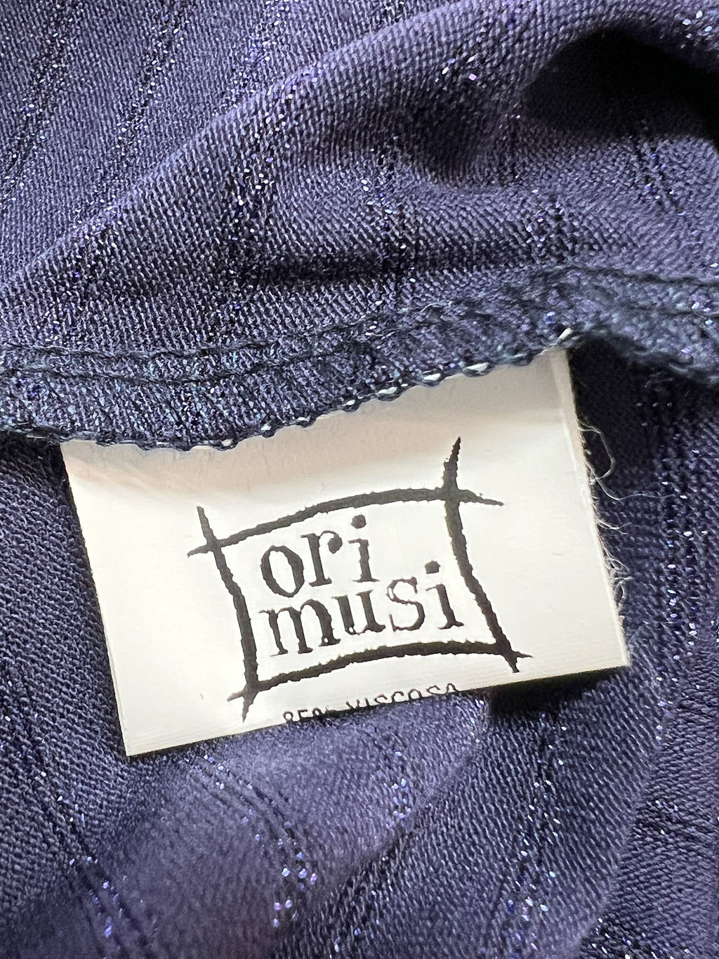 ORIMUSI t-shirt donna svasata a righe piccole CAMELIA LUREX MADE IN ITALY