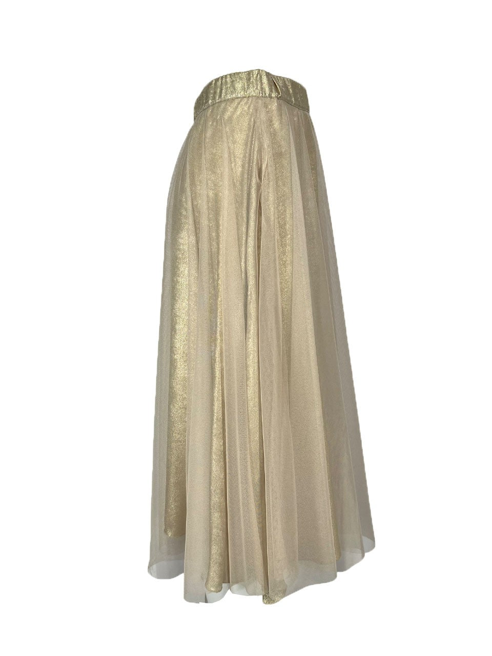 ORIMUSI gonna donna bimateriale tulle e tessuto laminato PALMA MADE IN ITALY