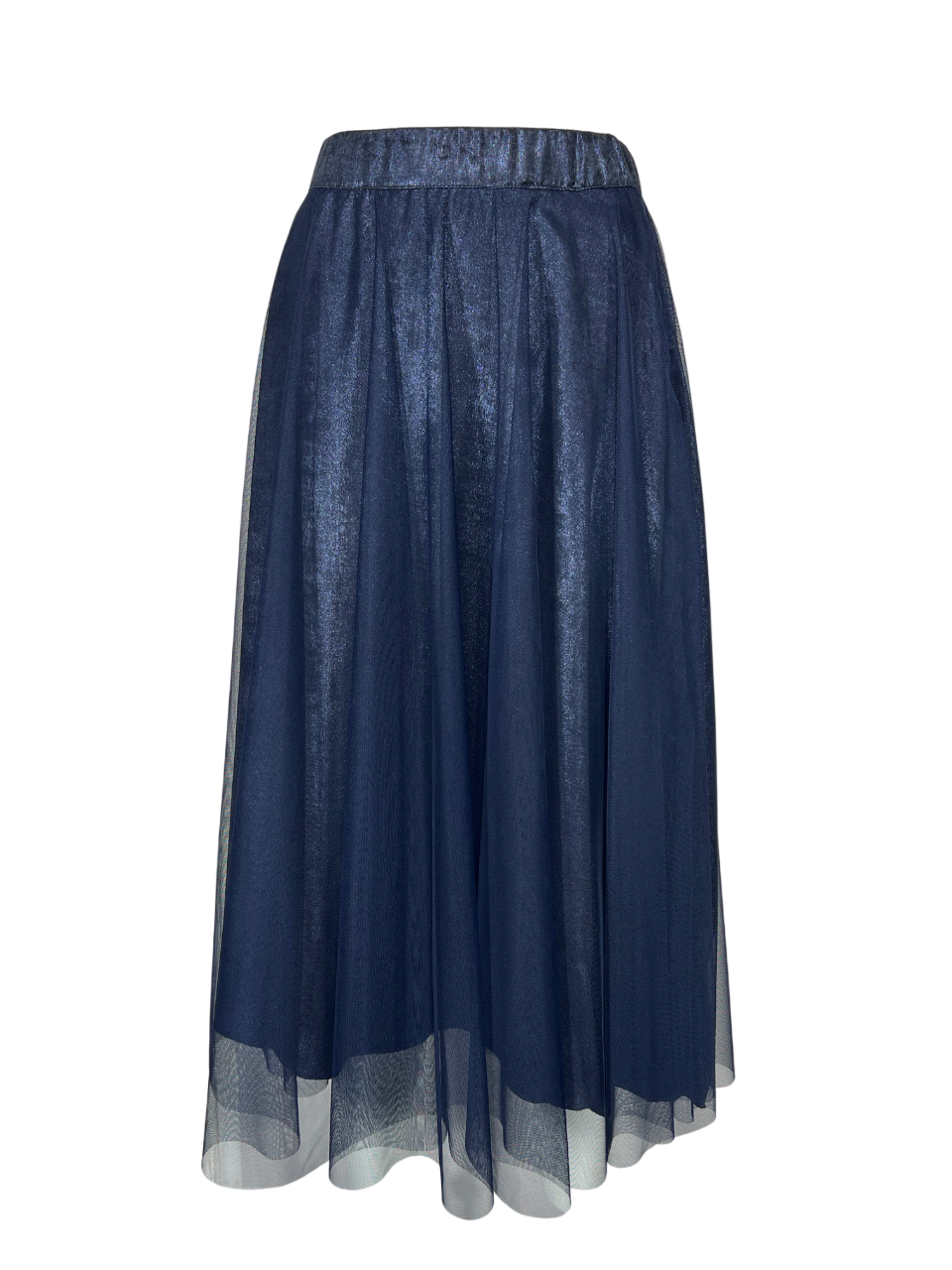 ORIMUSI gonna donna bimateriale tulle e tessuto laminato PALMA MADE IN ITALY