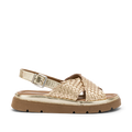 CARMENS sandalo donna laminato platino flat A55379 THEA TRESS 100% pelle