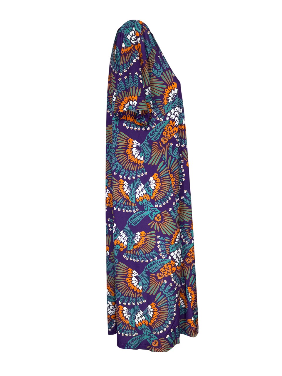 FEELING by JUSTMINE abito donna svasato viola/multicolor E2736 6104 MADE IN ITALY