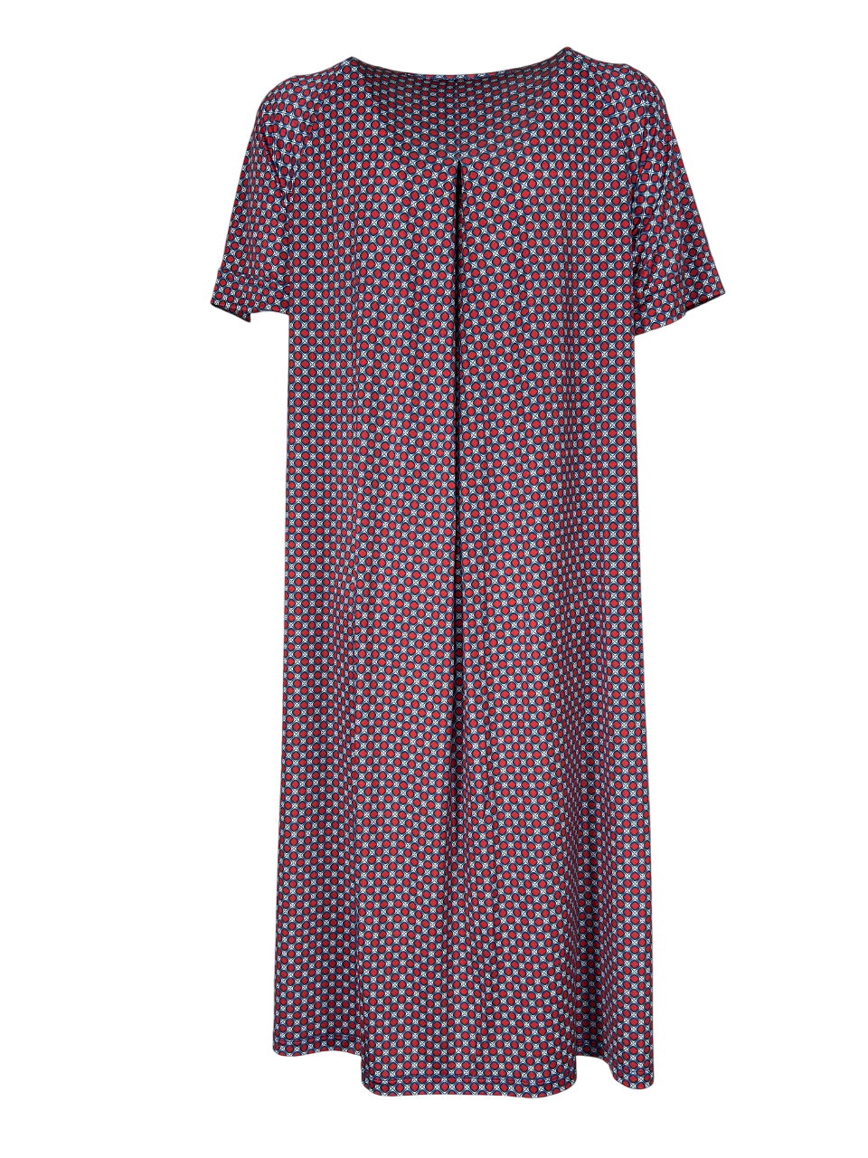 FEELING by JUSTMINE abito donna svasato blu/rosso/bianco E2736 6103 MADE IN ITALY