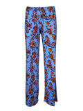 FEELING by JUSTMINE pantalone jersey fantasia floreale azzurro/multicolor E2624 6100 MADE IN ITALY