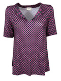 FEELING by JUSTMINE maglia jersey fantasia acqua/bordeaux/fuxia E2724 6103 MADE IN ITALY