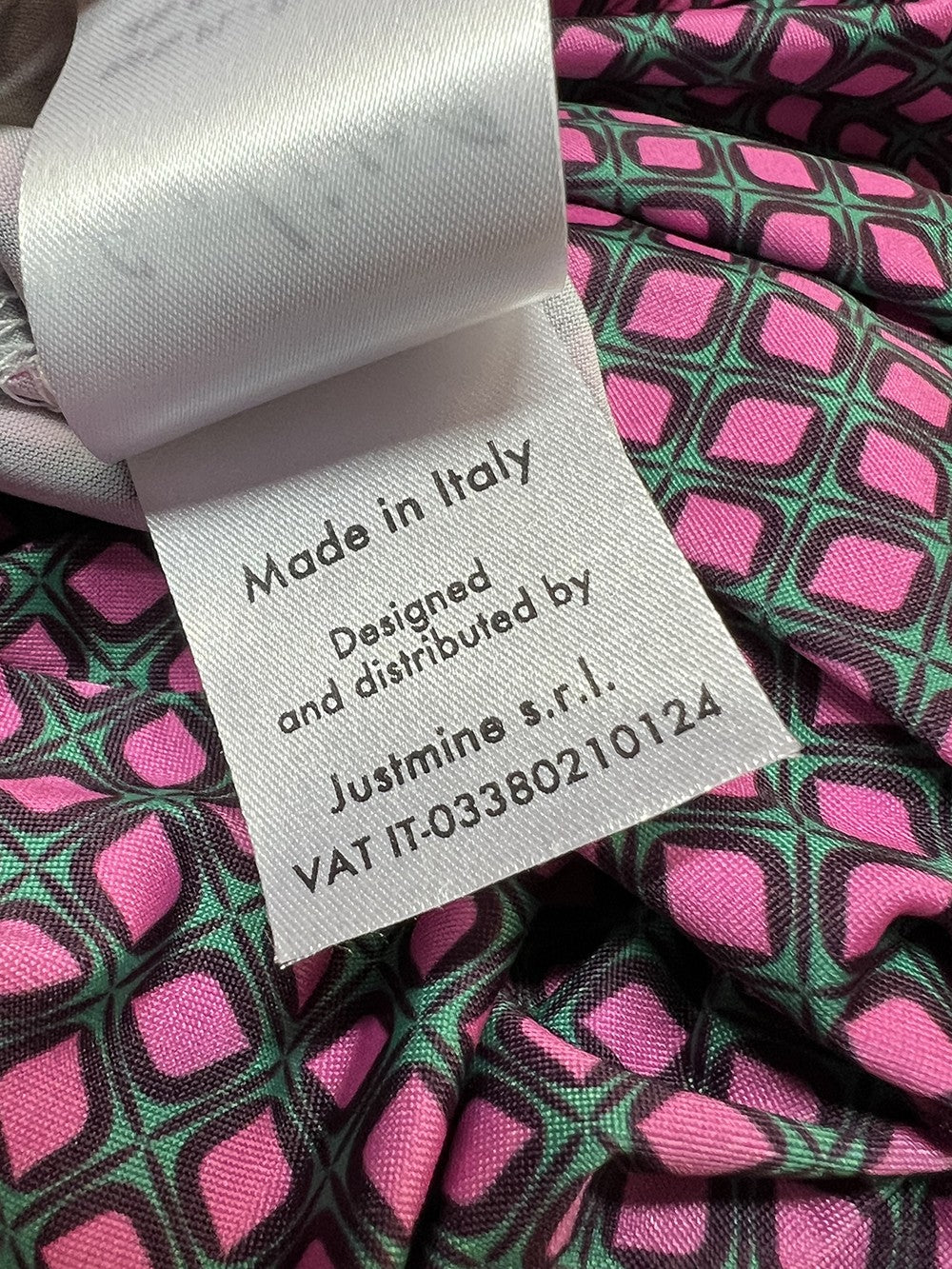 FEELING by JUSTMINE maglia jersey fantasia acqua/bordeaux/fuxia E2724 6103 MADE IN ITALY