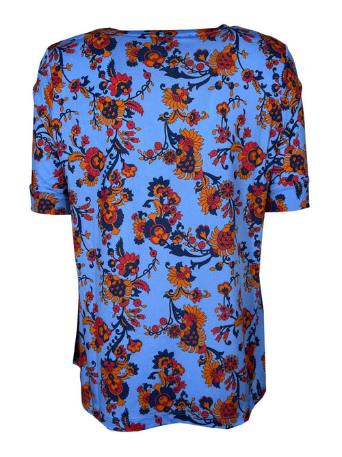 FEELING by JUSTMINE maglia jersey azzurro/multicolor E2724 6100 MADE IN ITALY