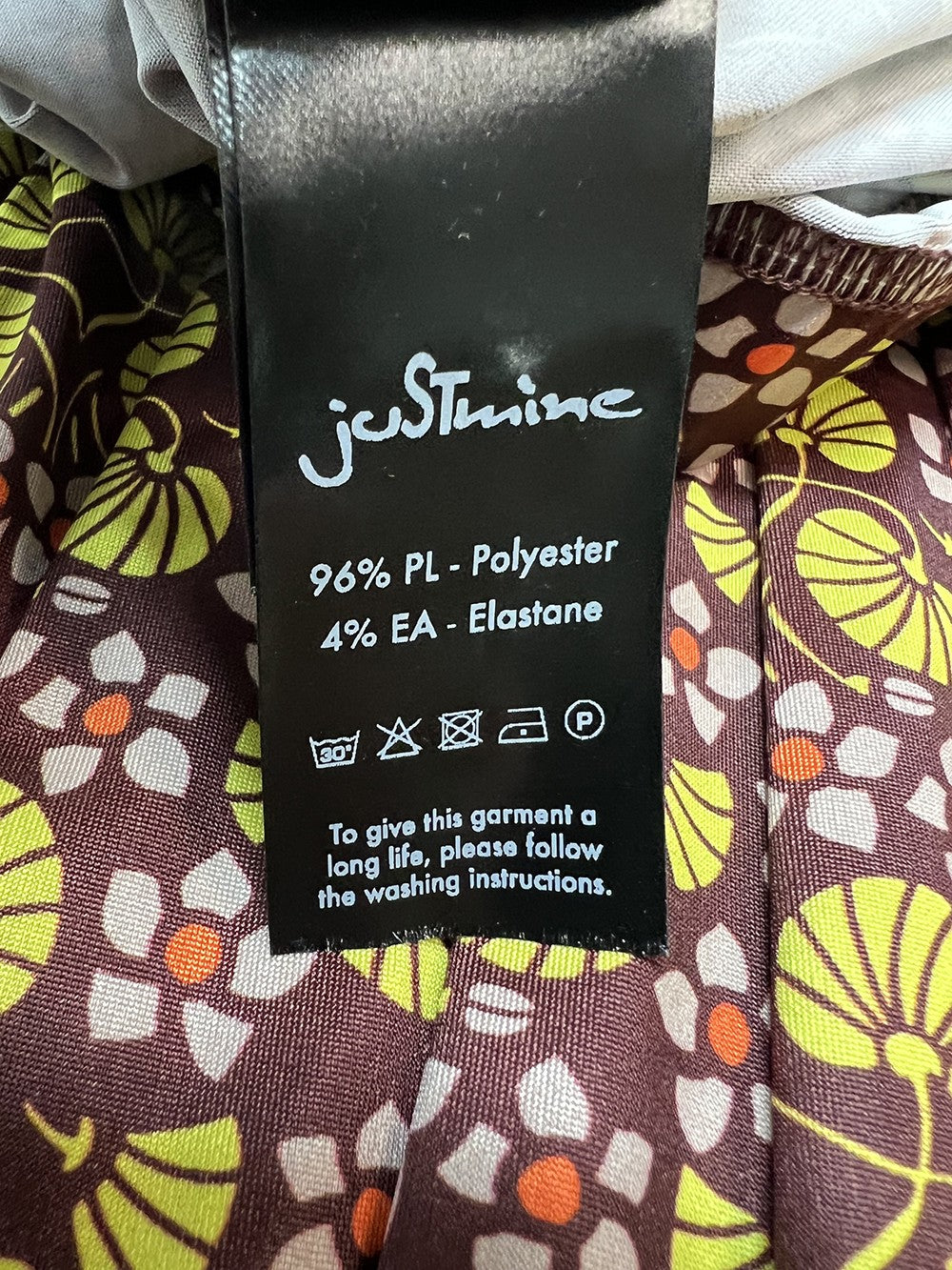JUSTMINE maglia fantasia amarena/giallo E2791 1136 MADE IN ITALY