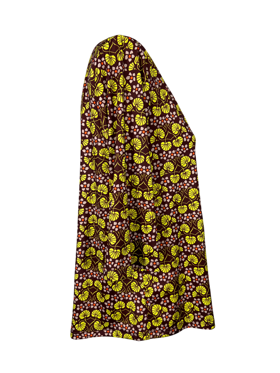 JUSTMINE maglia fantasia amarena/giallo E2791 1136 MADE IN ITALY