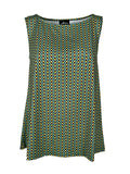 JUSTMINE top donna a trapezio acqua/amarena E2714 1166 BASIC TRAPEZE MADE IN ITALY