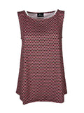 JUSTMINE top donna a trapezio amarena/rosa/verde  E2714 1167 BASIC TRAPEZE MADE IN ITALY